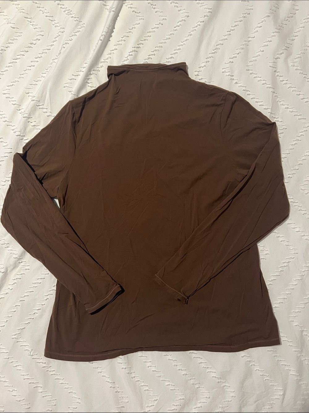 SKIMS Fits Everybody Brown Long Sleeve Mockneck Top